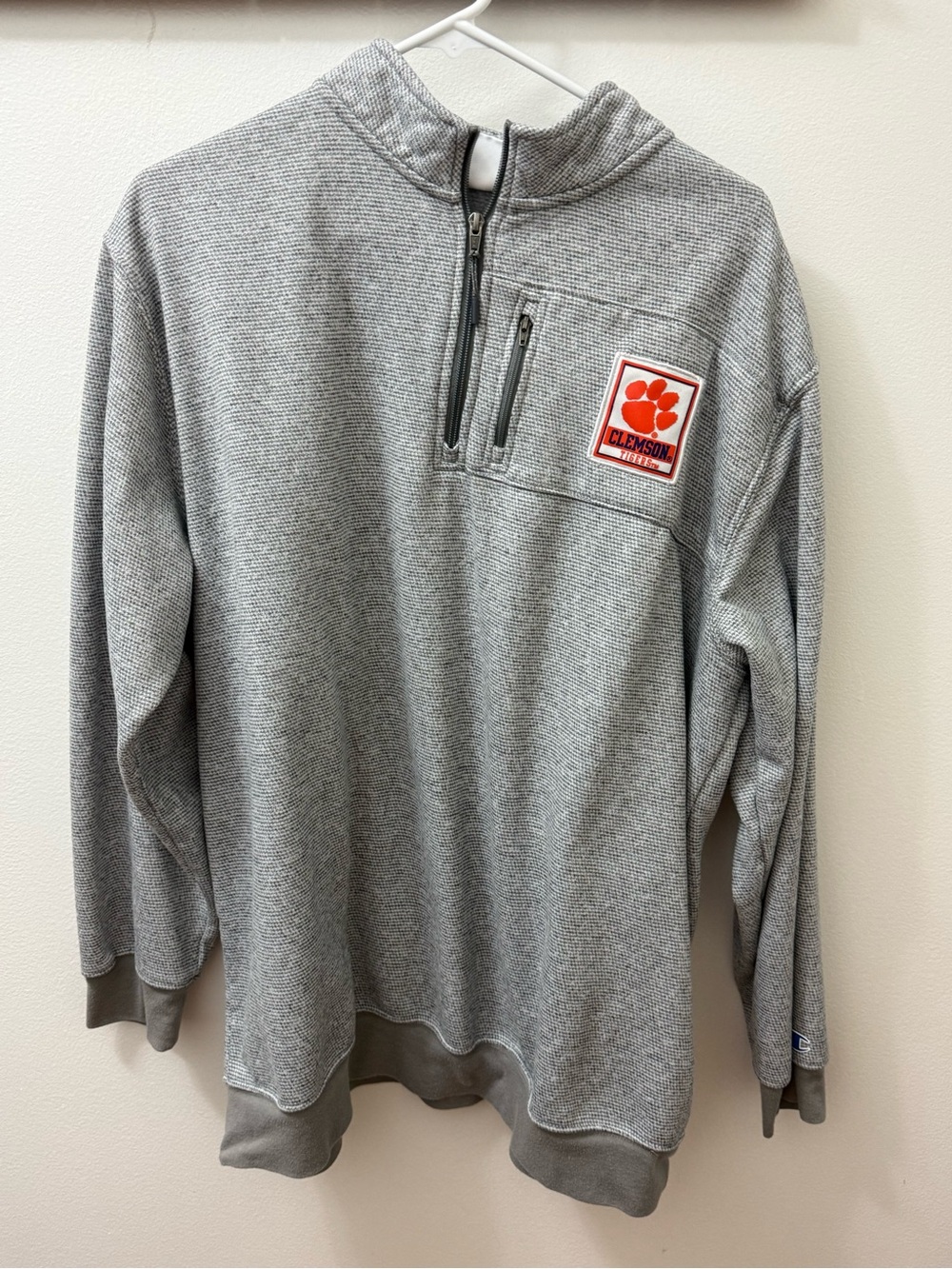 Clemson Paw Patch Grey Quarter-Zip Pullover